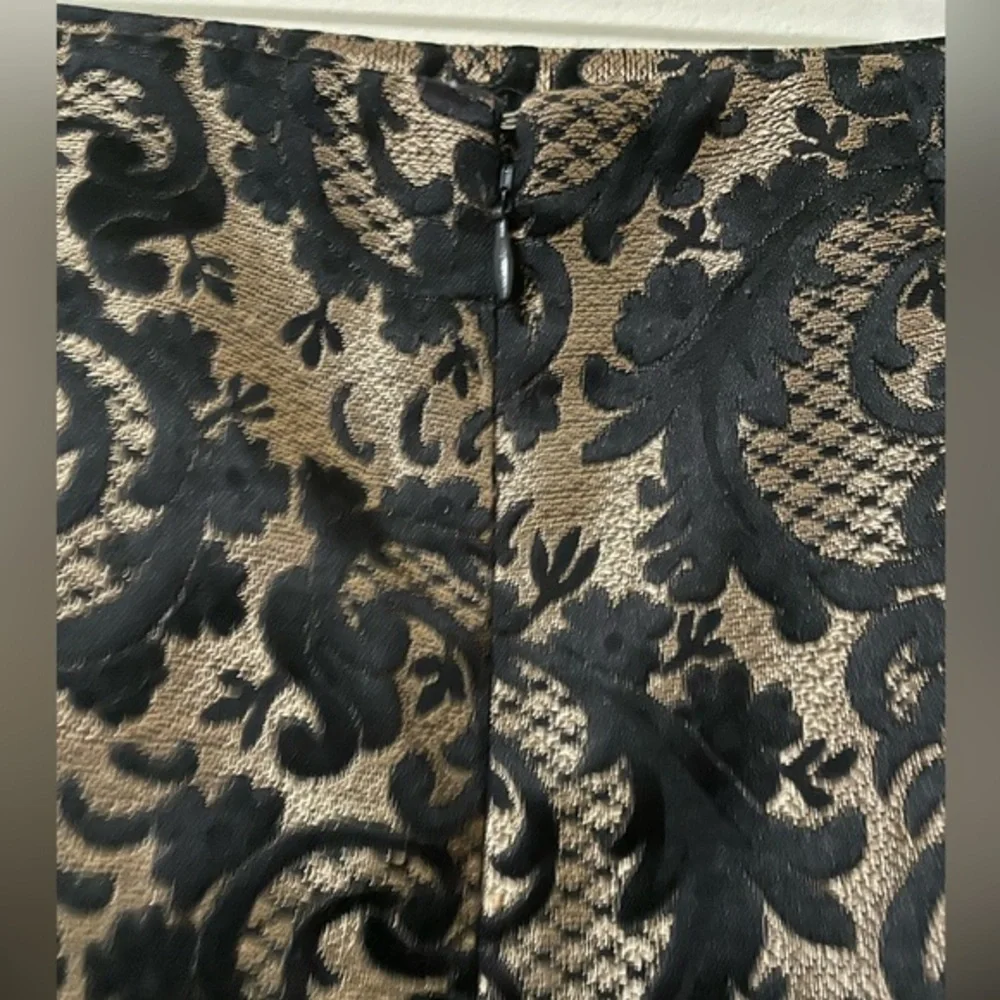 Worthington Gold and Black Woven Thread Lace Damask‎ Skirt - 4